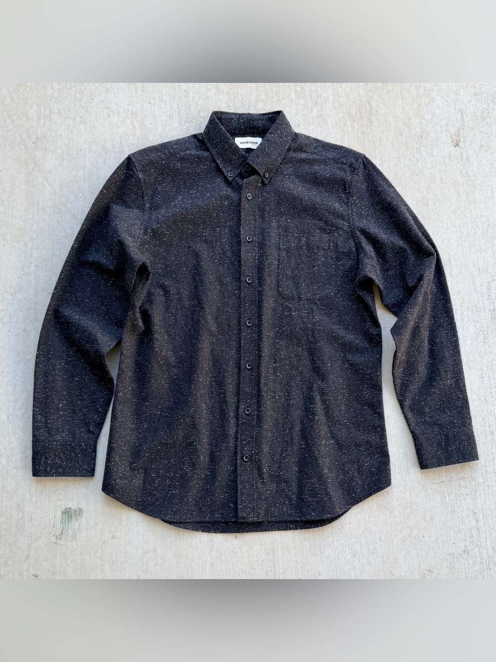 Taylor Stitch The Jack Shirt  Gray Donegal Organic Cotton Mens M 40